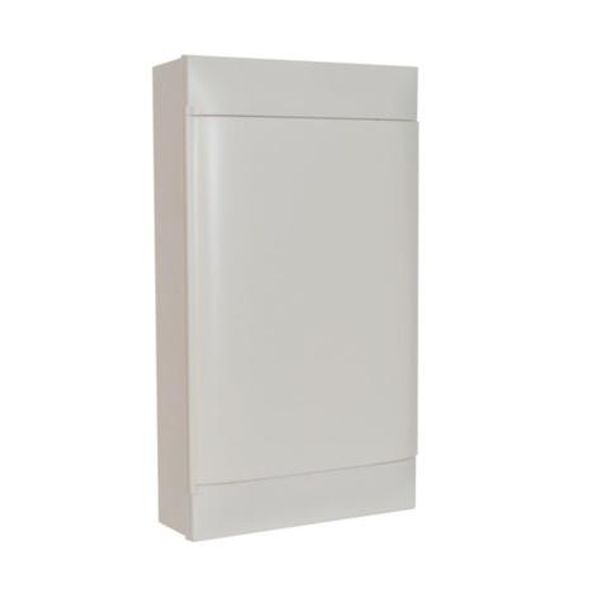 3X12 module surface-mounted box - White door - Without terminal block image 1