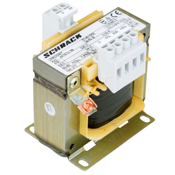 Single Phase Control Transformer 230V/24V, 60VA, IP00 image 2