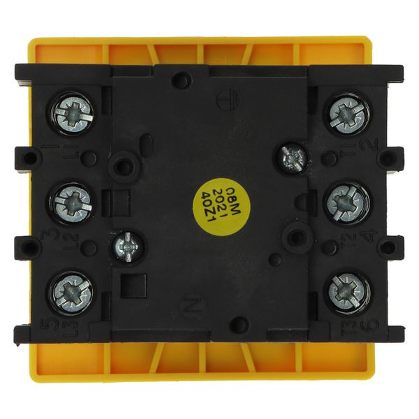 On-Off switch, P1, 40 A, flush mounting, 3 pole, Emergency switching off function, With red rotary handle and yellow locking ring, Lockable in the 0 ( image 7