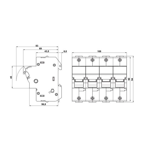 Fuse Carrier 3-pole+N, 50A, 14x51 image 3