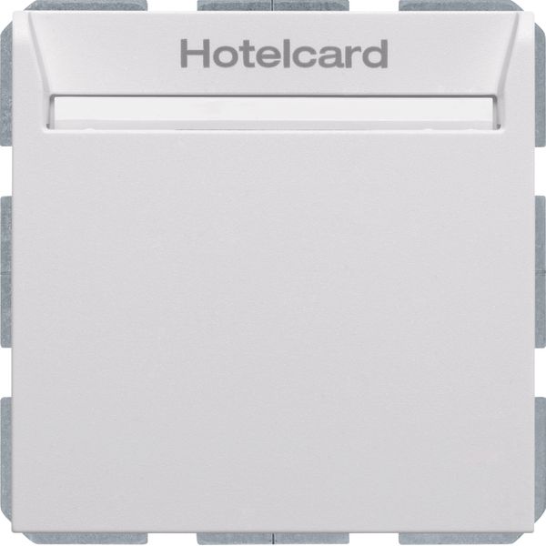 Relay switch centre plate for hotel card, S.1/B.3/B.7, p. white, matt, image 1