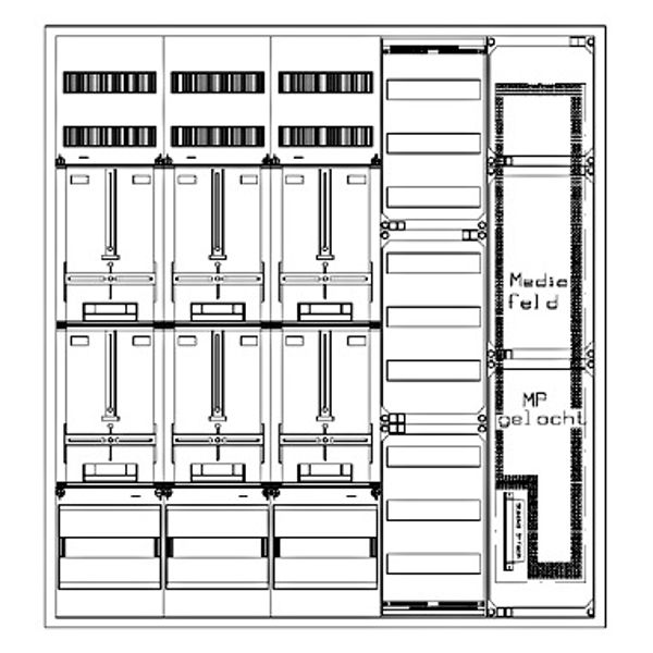 Z„hlerverteiler 6xZF, H=1400 B=1300 T=210mm, 2xVF, 2xMF image 1