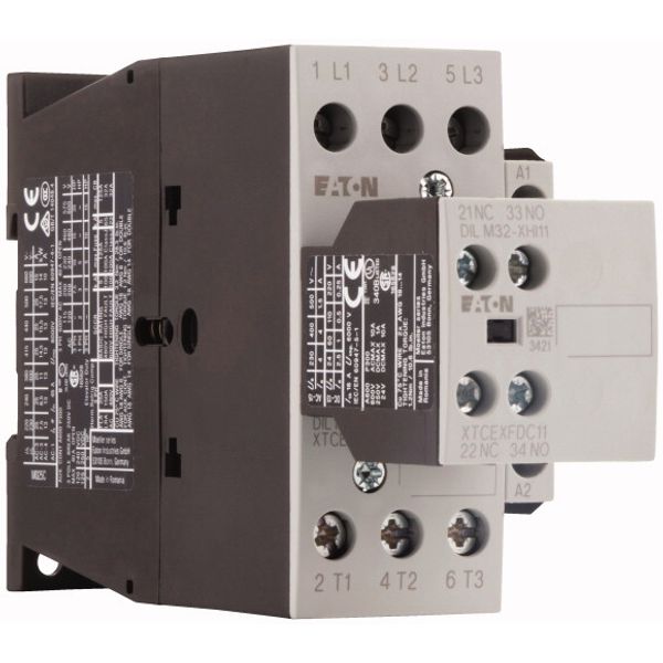 Contactor, 380 V 400 V 11 kW, 2 N/O, 1 NC, RDC 24: 24 - 27 V DC, DC operation, Screw terminals image 4