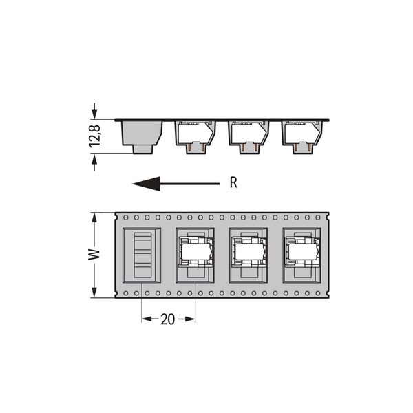 THR PCB terminal block Locking slides 0.5 mm² black image 3