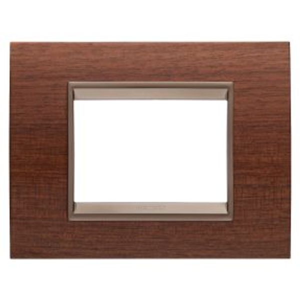 LUX PLATE - IN WOOD - 3 MODULES - WALNUT - INNER FRAME MATT DARK BRONZE - CHORUSMART image 1