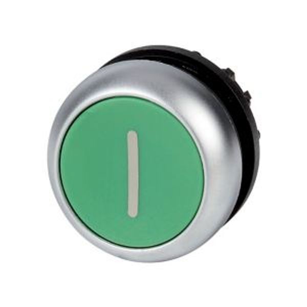 Pushbutton, RMQ-Titan, Flat, maintained, green, inscribed, Bezel: titanium image 2