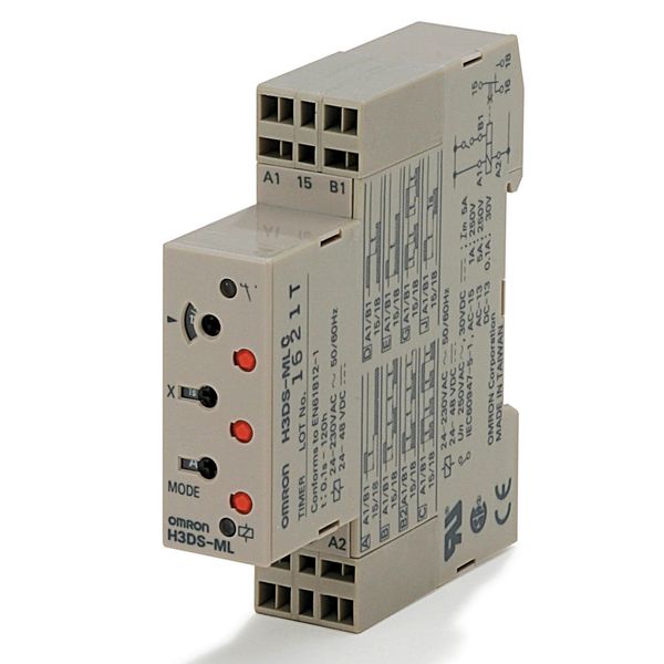 Timer, DIN rail mounting, 17.5 mm, 24-230 VAC/24-48 VDC, multifunction image 3