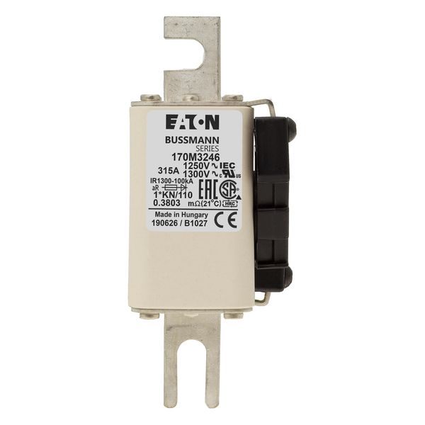 Fuse-link, high speed, 315 A, AC 1250 V, compact size 1, 45 x 58 x 138 mm, aR, DIN, IEC, type K indicator image 7