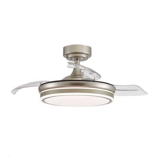 Mini Moss Nickel LED Ceiling Fan 35W 3900 Lm CCT Folding blades image 1