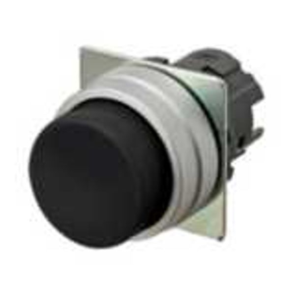 Pushbutton A22NZ Ø22, bezel brushed metal, PROJECTED, MOMENTARY, CAP C image 1