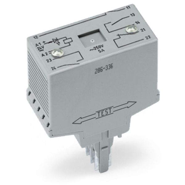 Relay module Nominal input voltage: 24 VDC 2 break and 2 make contacts image 2