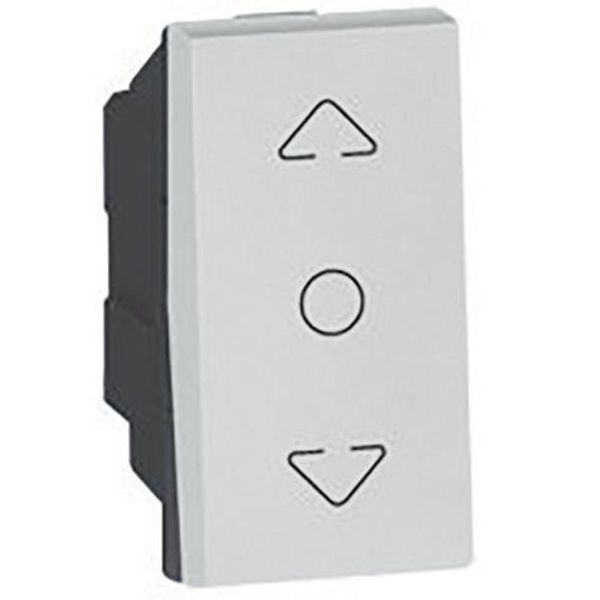 Arteor™ - Curtain switch - centre retract - 1 module - Soft Alu image 1