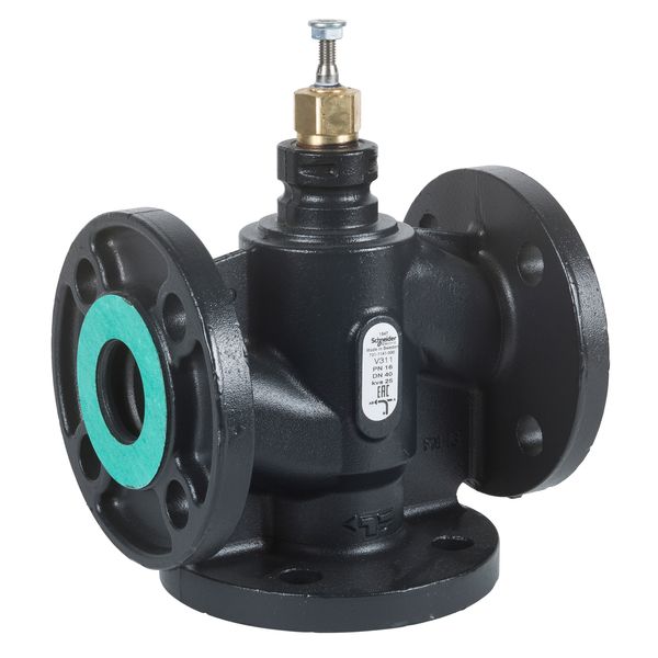 Venta V311 Globe Valve, 3-Way, PN16, Flanged, DN50, 38 Kvs, Nodular Iron Body and Seat, Brass plug, Stem Up Closed (A-AB). image 1