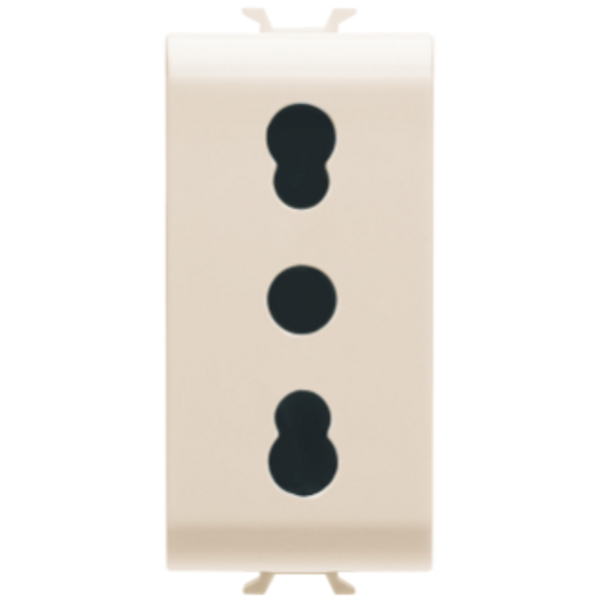 ITALIAN STANDARD SOCKET-OUTLET 250V ac - 2P+E 16A DUAL AMPERAGE - P11- P17 - 1 MODULE - IVORY - CHORUSMART image 1