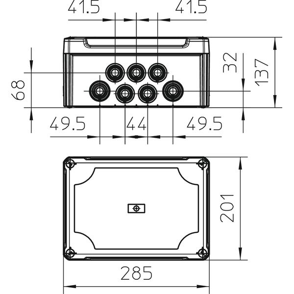 T 350 HD TR Junction box with high transparent cover 285x201x139 image 2