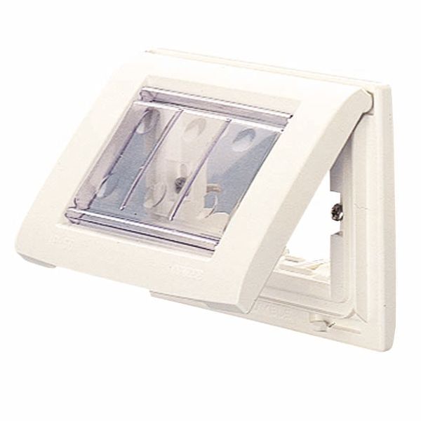 SELF SUPPORTING WATERTIGHT PLATE - FOR FLUSH-MOUNTING RECTANGULAR BOXES  - IP55 - 4 GANG - CLOUD WHITE - PLAYBUS image 2