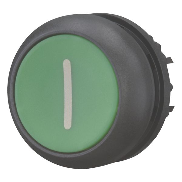 Pushbutton, RMQ-Titan, Flat, momentary, green, inscribed, Bezel: black image 3