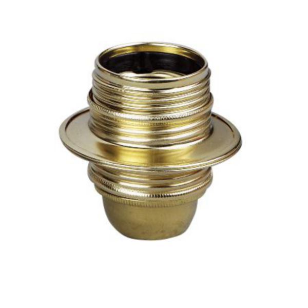 E27 base socket with metal threaded jacket with 2 rings and earth terminal 4A 150W image 2