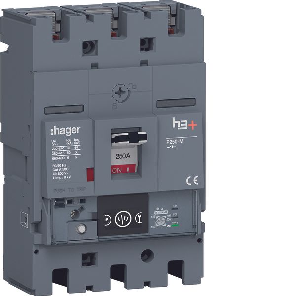 Moulded Case Circuit Breaker h3+ P250 Energy 3P3D 250A 50kA FTC image 1