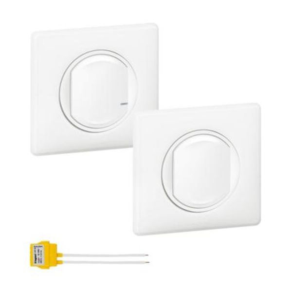 All-in-one kit containing a light switch + battery less/wireless light switch Celiane with Netatmo image 1