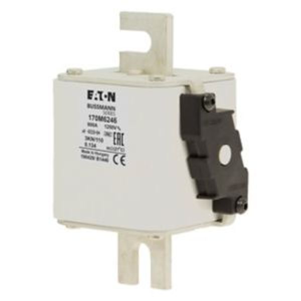 Fuse-link, high speed, 800 A, AC 1250 V, size 3, 76 x 92 x 139 mm, aR, DIN, IEC, single indicator image 6