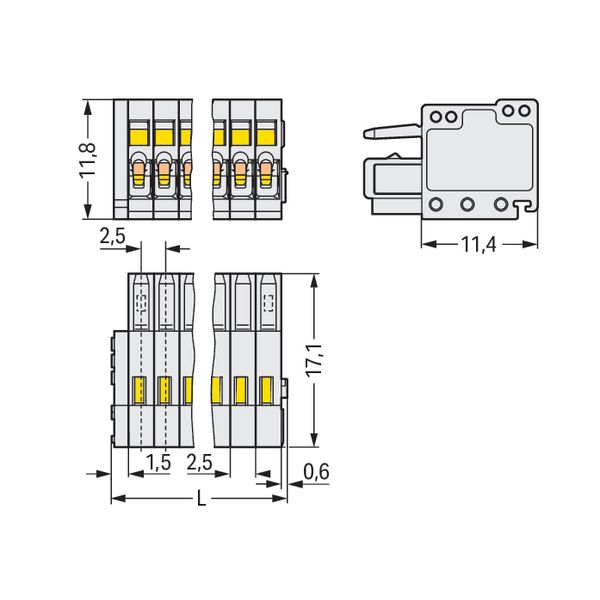 1-conductor female connector CAGE CLAMP® 0.5 mm² light gray image 4