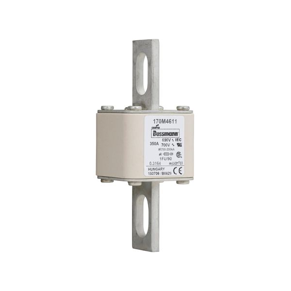 Fuse-link, high speed, 350 A, AC 690 V, size 1, 53 x 69 x 136 mm, aR, IEC, UL, no indicator, 90 mm centers image 12