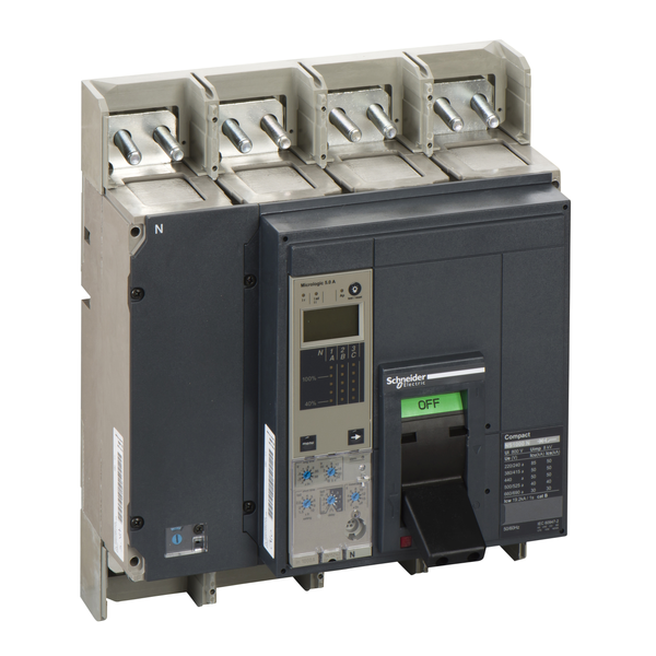 circuit breaker ComPact NS1000N, 50 kA at 415 VAC, Micrologic 5.0 A trip unit, 1000 A, fixed,4 poles 4d image 4