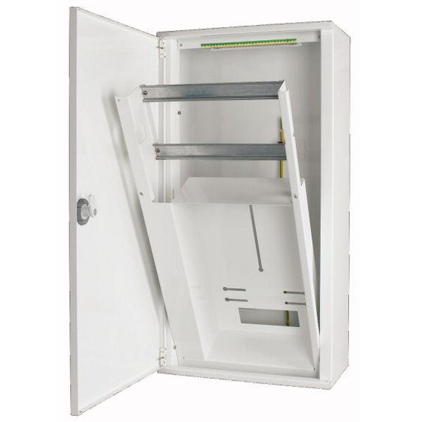 Plastic door, white, +lock, for 2-row distribution board image 2