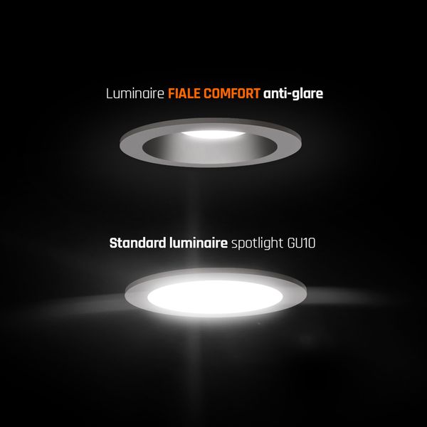 FIALE COMFORT ANTI - GLARE GU10 250V IP20 FI85x50mm BLACK round, reflector black, adjustable image 6