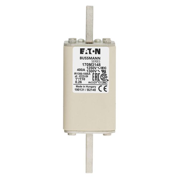 Fuse-link, high speed, 400 A, AC 1250 V, compact size 1, 45 x 45 x 138 mm, aR, DIN, IEC, single indicator image 5