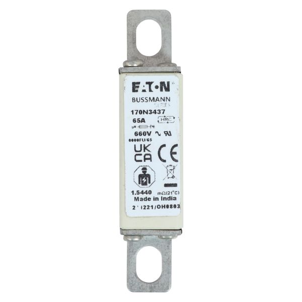 Fuse-link, high speed, 65 A, AC 660 V, size 0000, 19 x 17 x 80 mm, gR, IEC image 8