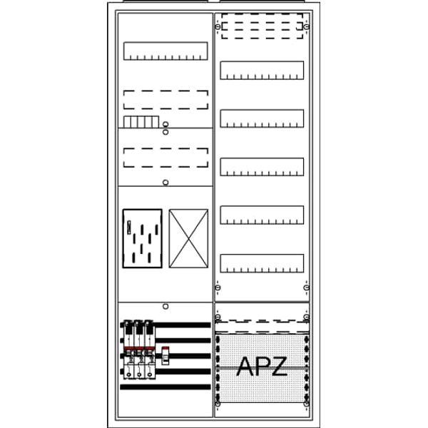 BA27CB6 Meter board, Field width: 2, Rows: 57, 1100 mm x 550 mm x 215 mm, Isolated (Class II), IP31 image 17