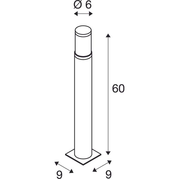 TRUST 60 LED floor stand, stainless steel 316, LED image 2