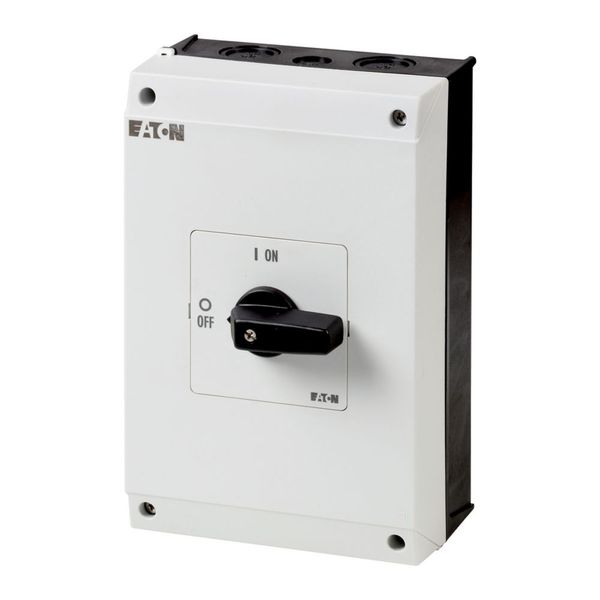 On-Off switch, P3, 63 A, surface mounting, 3 pole, 1 N/O, 1 N/C, with black thumb grip and front plate image 4