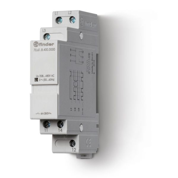 Monitoring relay 3ph.1CO 6A/208-480VAC/Non-adjustable detection values (70.61.8.400.0000) image 3