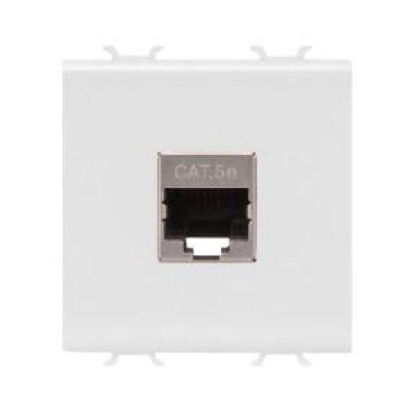 RJ45 SOCKET - CATEGORY 5e - FTP - 2 MODULES - SATIN WHITE - CHORUSMART image 1