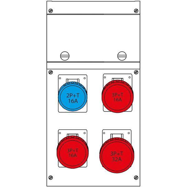 RECEPTACLE 63A 3P 4W 6h IP67 380-415V image 2