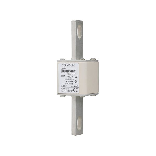 Fuse-link, high speed, 100 A, AC 690 V, compact size 1, 45 x 45 x 148 mm, aR, IEC, UL image 3