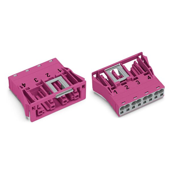 Snap-in socket 4-pole Cod. B pink image 1