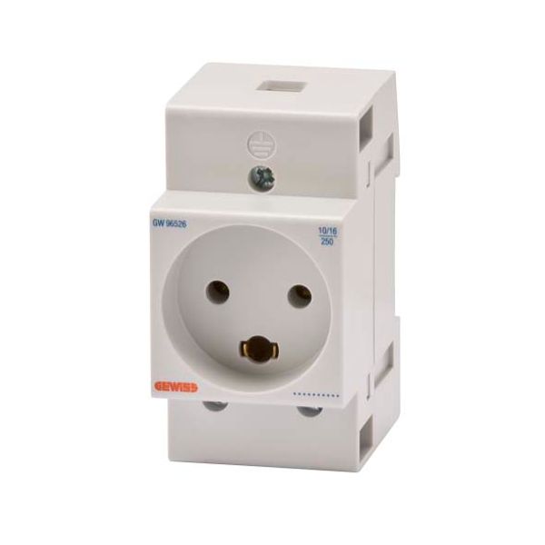 DIN RAIL SOCKET- DANISH STANDARD -2P+E 16A - 2,5 MODULES image 2