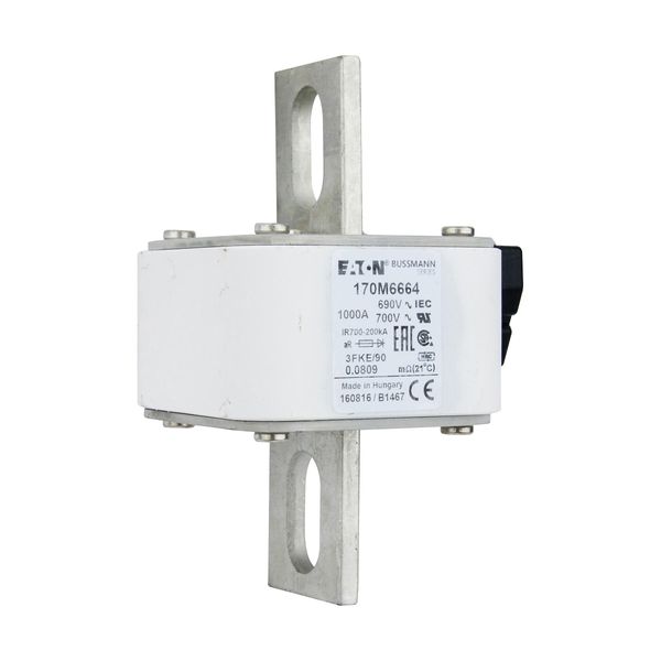 Fuse-link, high speed, 1000 A, AC 690 V, size 3, 76 x 92 x 135 mm, aR, IEC, UL, single indicator image 10