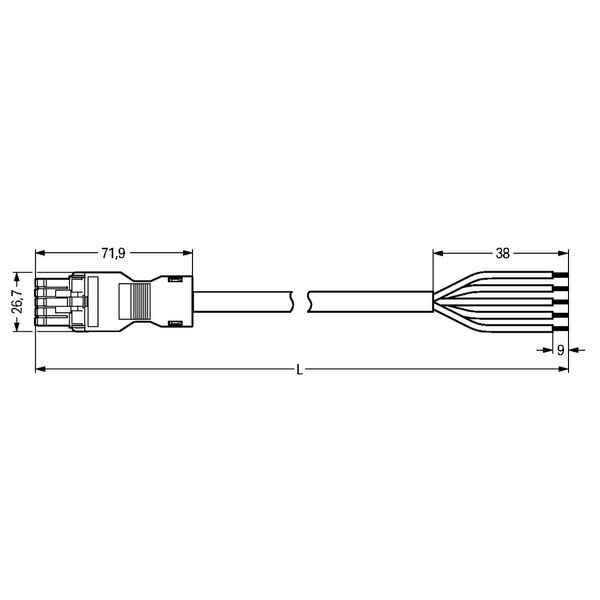 pre-assembled connecting cable Eca Socket/open-ended pink image 3