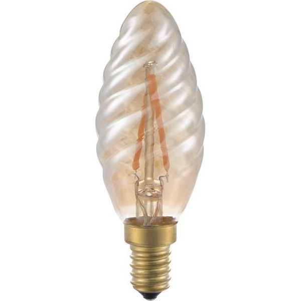 LED E14 Fila Twisted Candle C35x100 230V 140Lm 2W 825 AC Gold Dim image 2