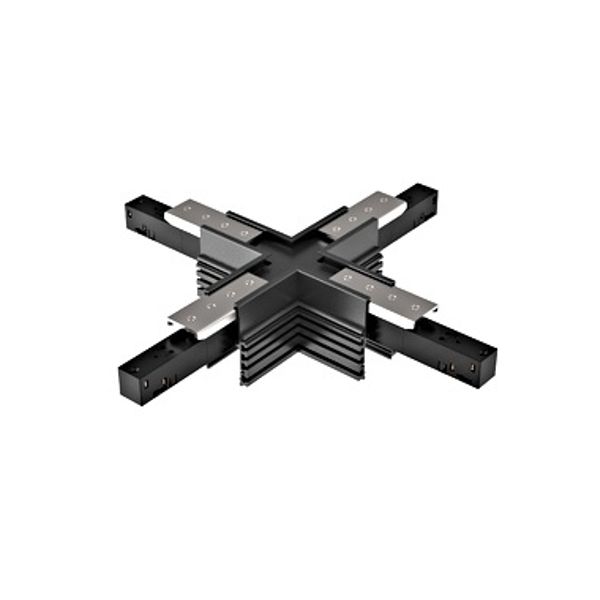 48V FRAMELESS TRACK X-CONNECTOR BLACK image 1