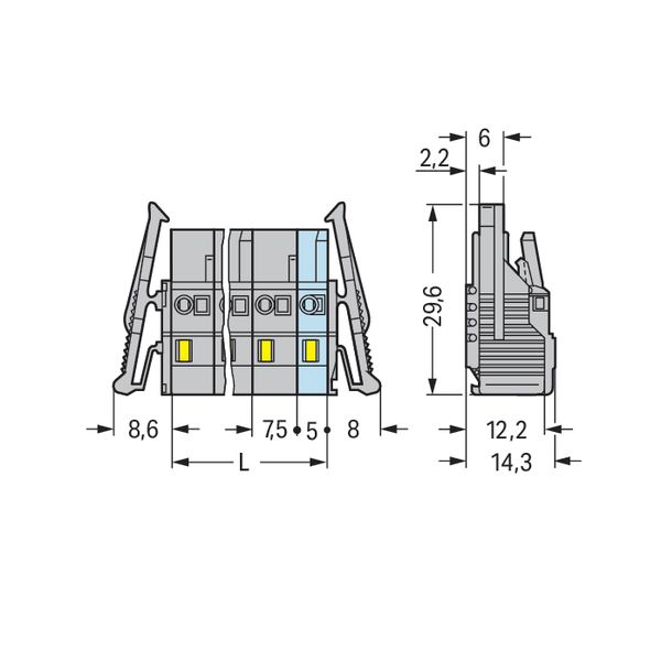 1-conductor female connector CAGE CLAMP® 2.5 mm² gray image 5