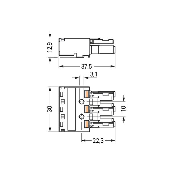 Socket 3-pole Cod. B gray image 5