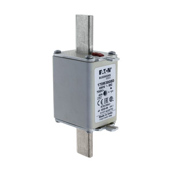 Fuse-link, high speed, 40 A, AC 690 V, DIN 1, aR, DIN, IEC, dual indicator, live gripping lugs image 11