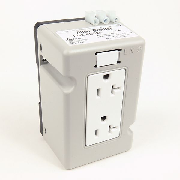 Allen-Bradley, 1492 DIN Rail Receptacle, 15 Amp, Ground Fault Current Interrupt image 1