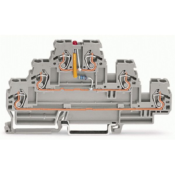 Component terminal block triple-deck LED (red) gray image 1